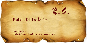 Mohl Olivér névjegykártya