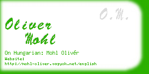 oliver mohl business card